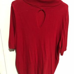 Red turtle neck